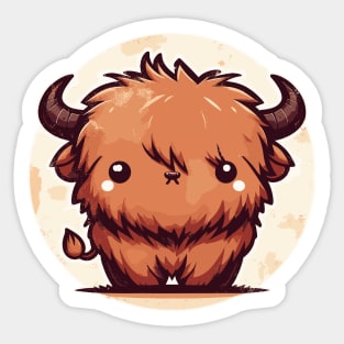 Kawaii Scottish Hairy Highland Cow Sticker